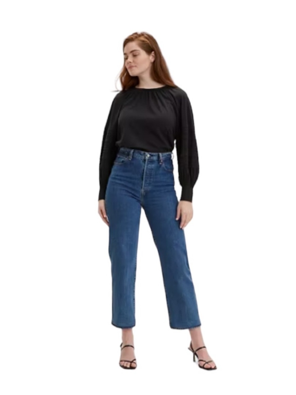 Levi's Premium Dark Wash Ribcage Straight Ankle Jeans- 29